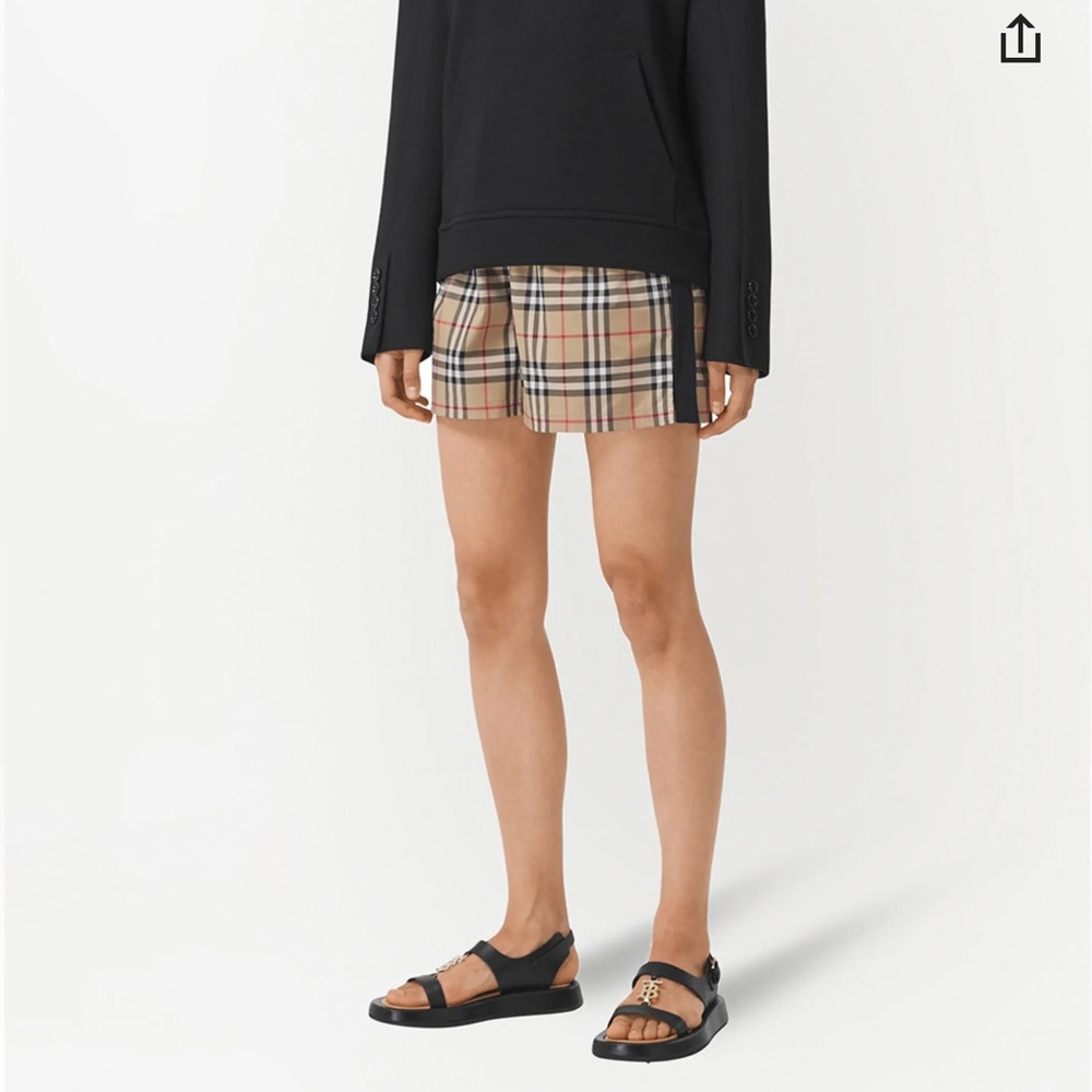 Burberry Beige Checkered Shorts